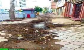 انتقاد از وضع نامناسب پیاده روهای شهر رشت