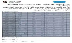 ضرب الاجل محمود صادقي به بدهكاران بانك سرمايه