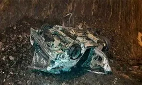 آتش گرفتن خودرو سمند در تونل محور سواد کوه + عکس