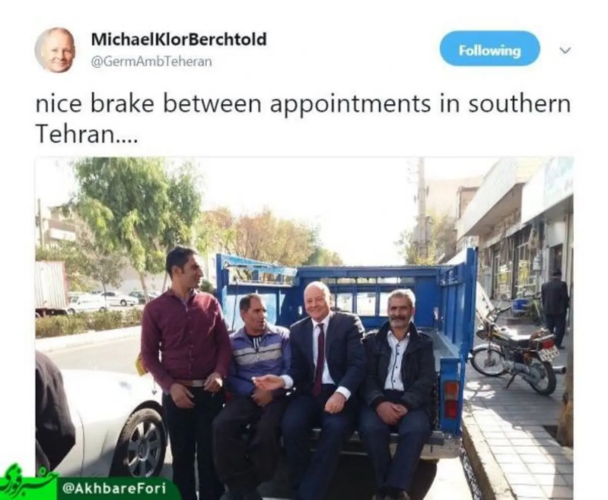 نیسان سواری سفیر آلمان در تهران