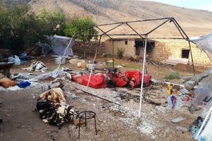 آتش در چادر زلزله زدگان