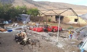 آتش در چادر زلزله زدگان