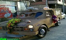 تزئین زیبای نیسان وانت برای شب عروسی