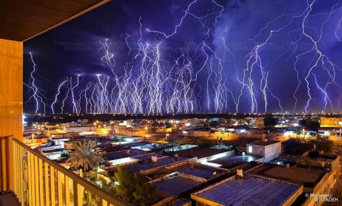 تصویری خارق‌العاده از رعدو‌برق‌های بوشهر