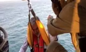 نجات ملوان هندی به کمک بالگرد پایگاه دریایی ارتش