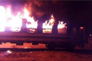 آتش سوزی قطار مهار شد