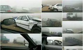 مه غلیظ موجب تصادف زنجیره ای در محور ارومیه - مهاباد شد