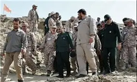 سردار جعفری به همراه فرمانده قرارگاه خاتم وارد کرمانشاه شدند