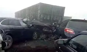 علت اصلی تصادف زنجیره‌ای در محور شاهرود ـ دامغان طوفان شدید بود