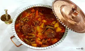 آموزش تصویری طرز تهیه خوراک گوشت و لوبیا سبز