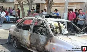 آتش گرفتن همزمان ۳ خودرو در شهرری + تصاویر