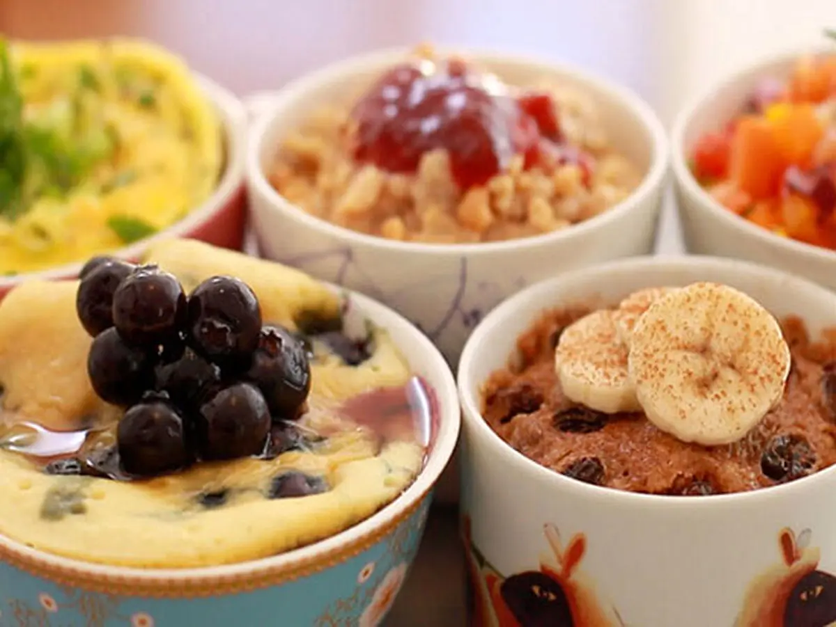 تنها در 5 دقیقه پنج مدل صبحانه فنجانی درست کنید !