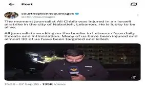 لحظه مجروح‌شدن خبرنگار هنگام حمله صهیونیست‌ ها/ ویدئو
