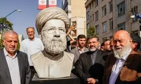 رونمایی از تندیس شهیدجمهور در حوالی خیابان پاستور تهران