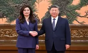 دیدار رهبر مخالفان تایوان با رئیس‌جمهور چین در پکن

