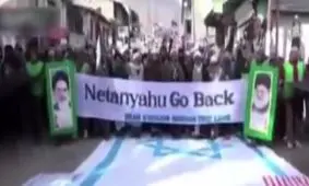 تصویر امام خمینی (ره) و رهبر انقلاب در تظاهرات مردم هند علیه رژیم صهیونیستی