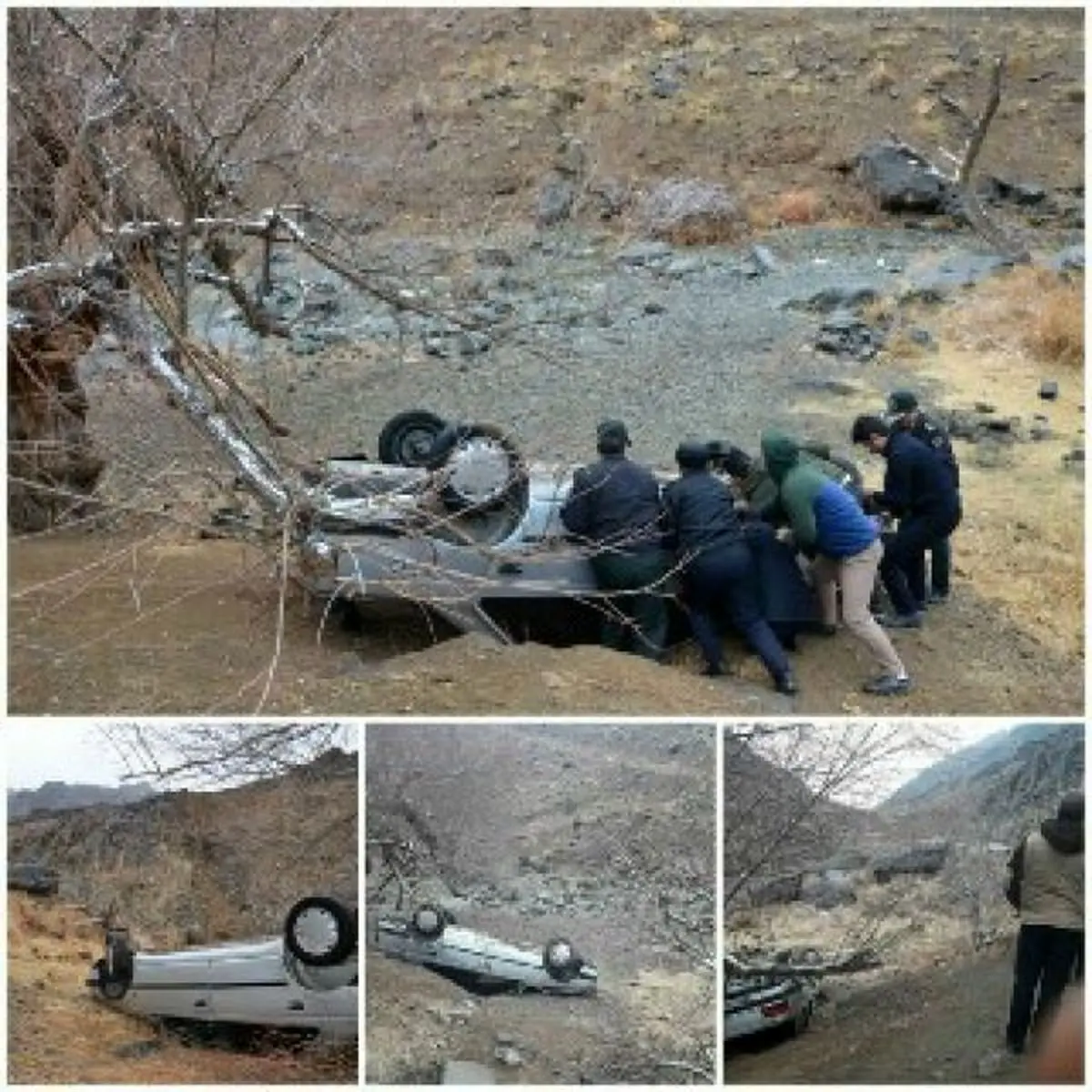 واژگونی خودرو و مصدومیت سه معلم کاشمری