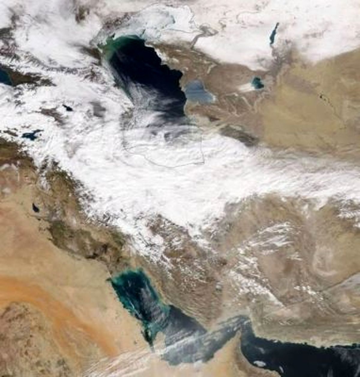 عکس ماهواره ای ناسا از شرایط جوی امروز ایران