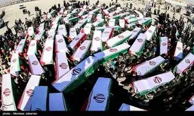 آئین وداع با شهدای تازه تفحص شده در هفتگل برگزار شد‌