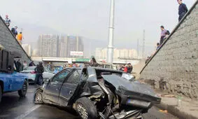 تصادف ۳ خودرو در اتوبان تهران-کرج