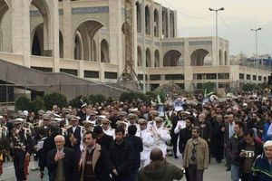 تشییع پیکر جانباختگان حادثه نفتکش سانچی در مصلای تهران