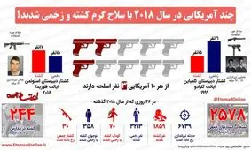 اینفوگرافیک/چند آمریکایی در سال 2018 با سلاح گرم کشته و زخمی شدند؟