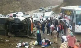 4 کشته و 24 مصدوم در واژگونی اتوبوس محور «تبریز - زنجان»