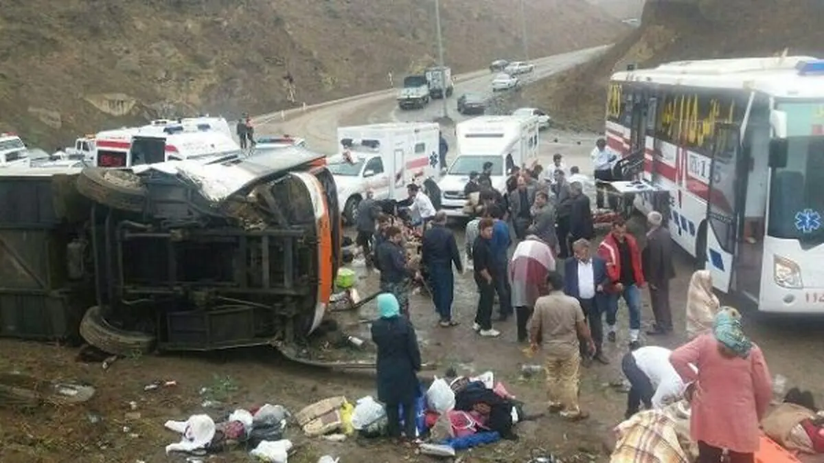4 کشته و 24 مصدوم در واژگونی اتوبوس محور «تبریز - زنجان»