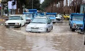 عکس/ بارش باران و آبگرفتگی معابر در سبزوار