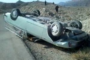 واژگونی خودرو و مرگ راننده در مسیر فسا - شیراز