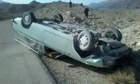 واژگونی خودرو و مرگ راننده در مسیر فسا - شیراز