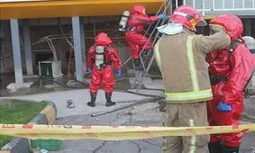 نشت شدید "اسیدنیتریک" در کارخانه محصولات لبنی + تصاویر