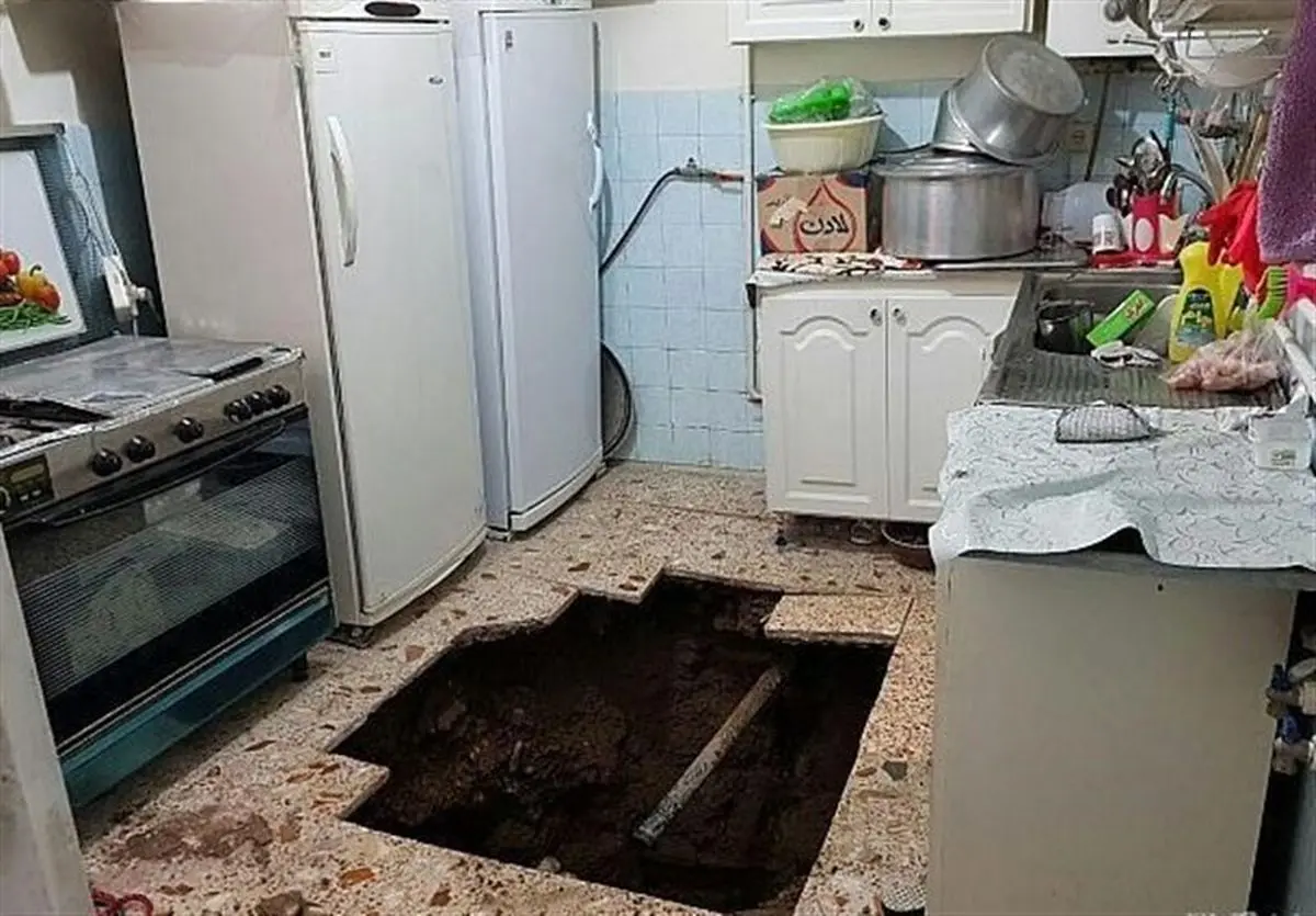 کف آشپزخانه زن میانسال را بلعید + تصاویر