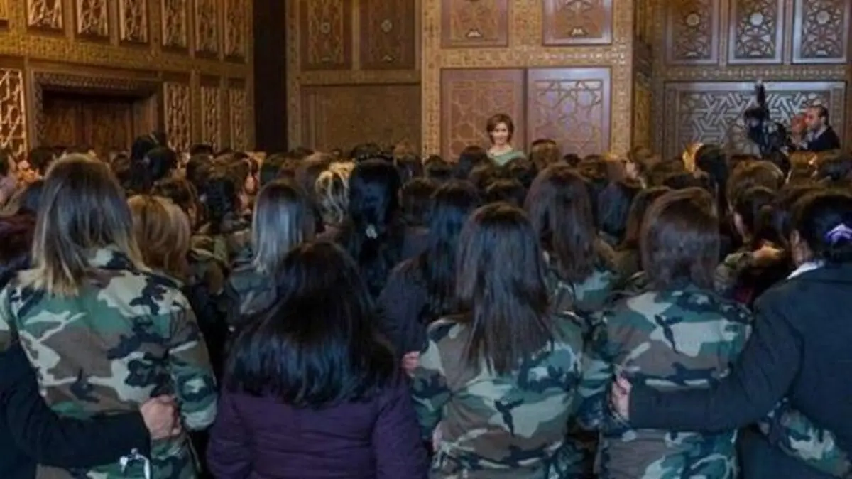دیدار همسر بشار اسد با زنان ارتش سوریه