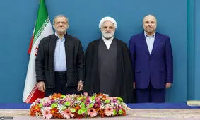 تصاویری از جلسه سران قوا؛ خنده های آنها نشان می دهد اوضاع آرام است؟