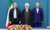 تصاویری از جلسه سران قوا؛ خنده های آنها نشان می دهد اوضاع آرام است؟