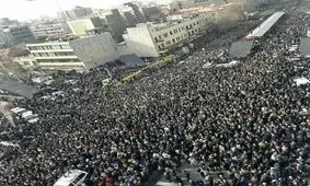 فیلم هوایی از مراسم تشییع پیکر آیت‌الله هاشمی رفسنجانی