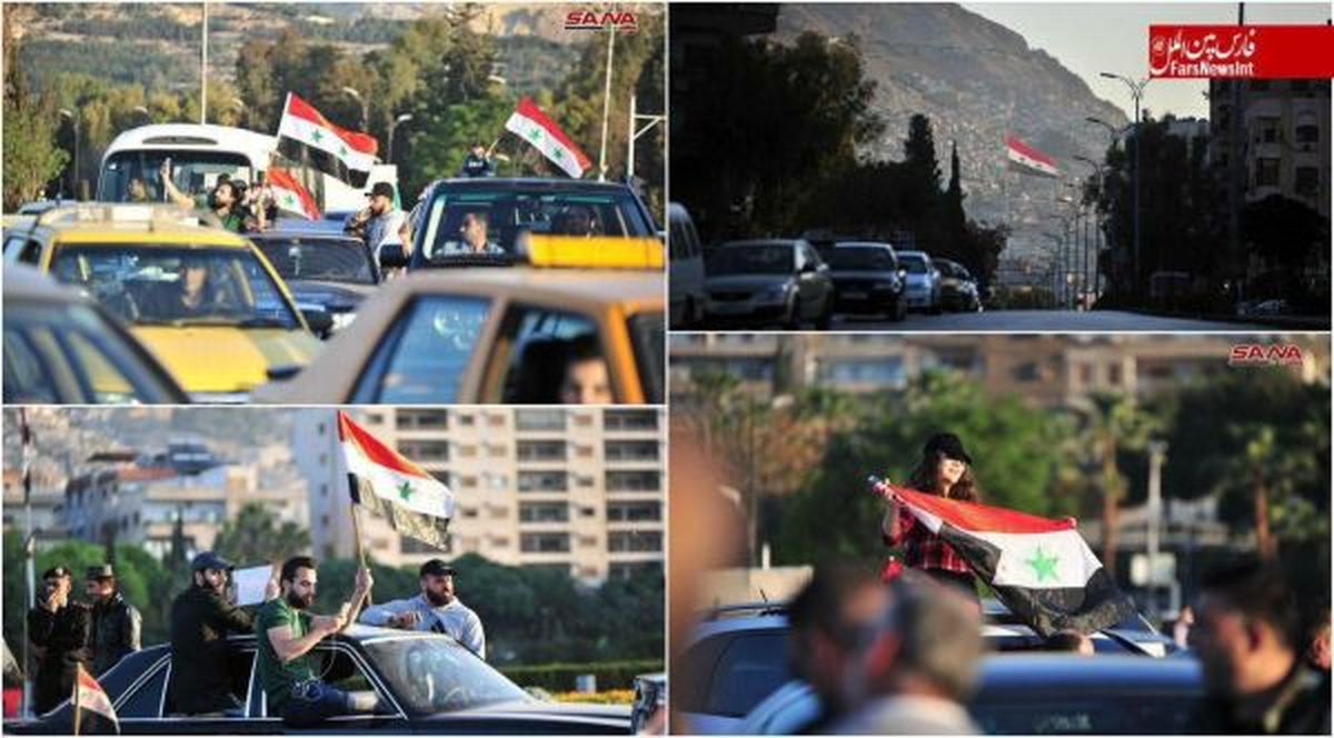 پرچم ایران در دمشق به اهتزاز درآمد