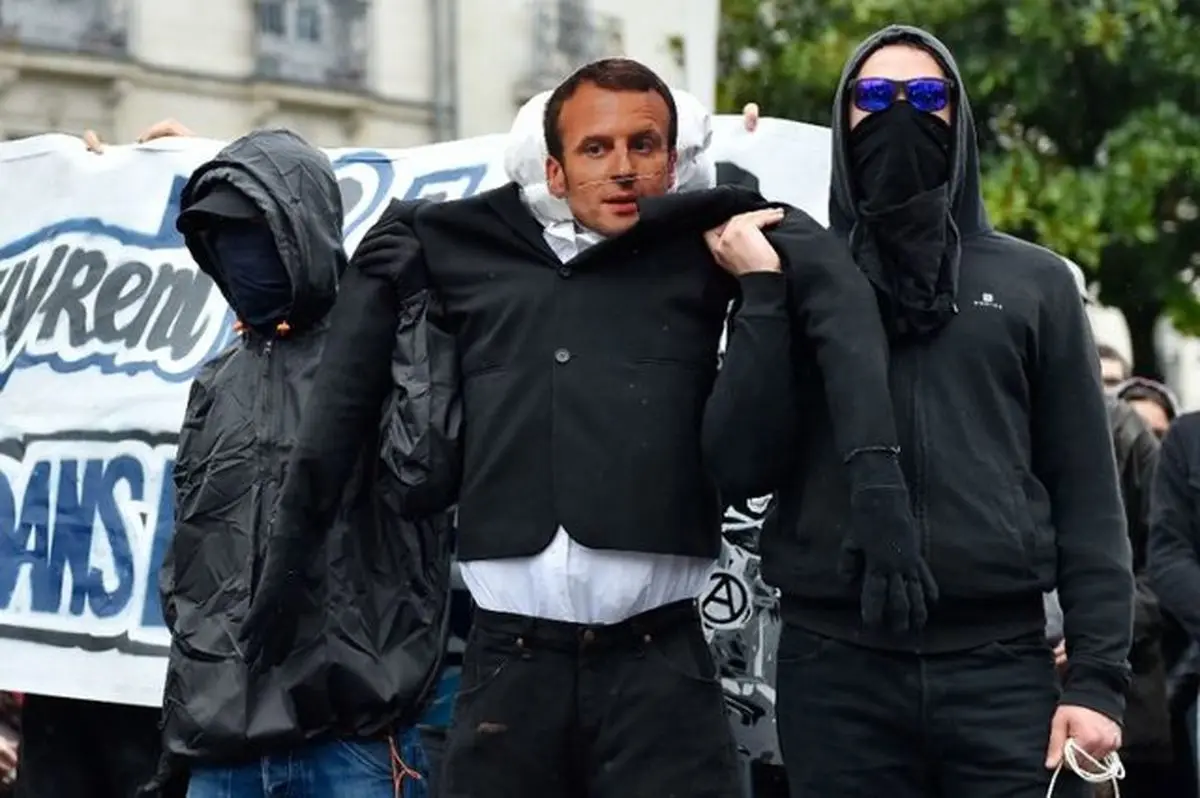 رویارویی ماکرون با اعتراضات گسترده مردمی