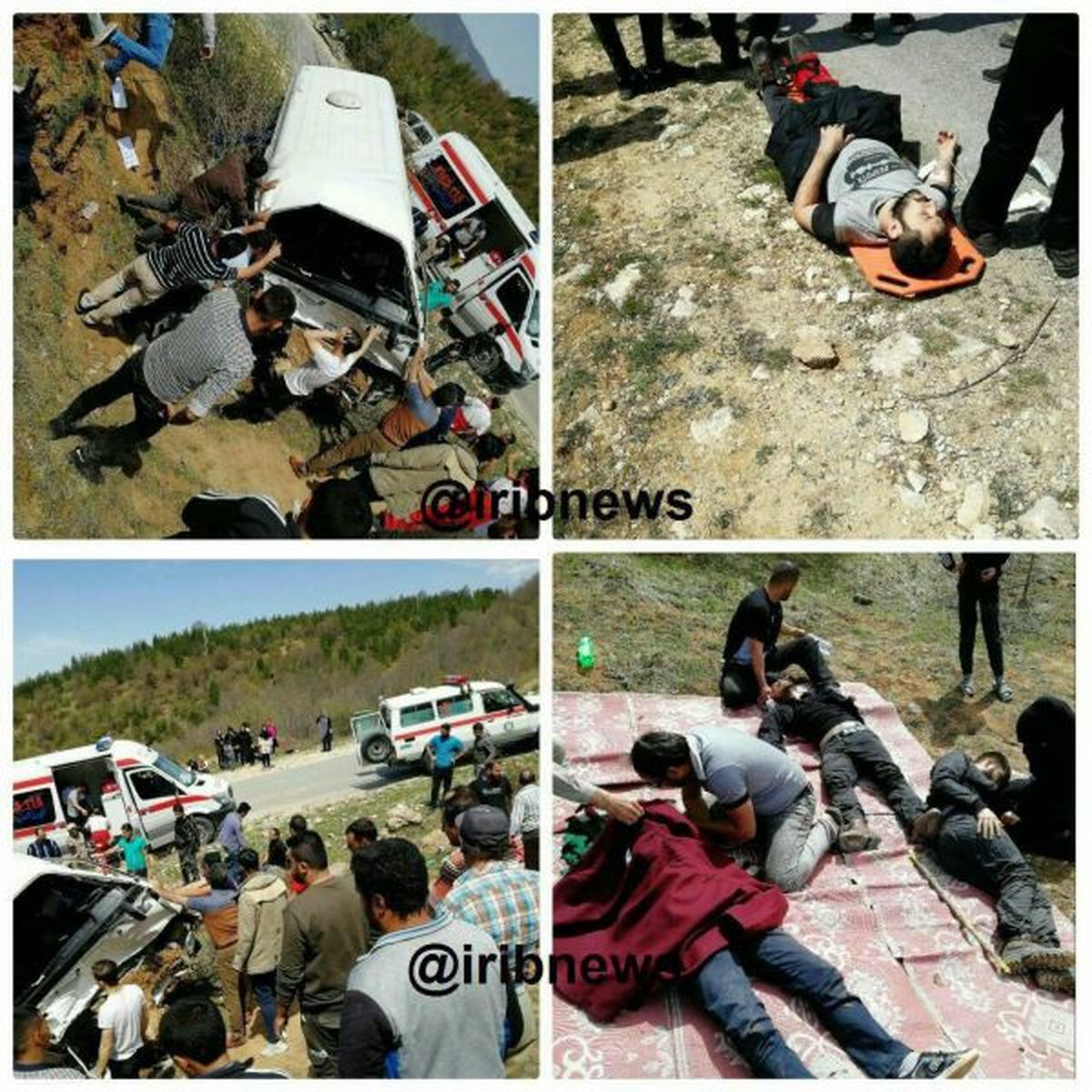 اسامی کشته و زخمیشدگان حادثه واژگونی مینی بوس در جاده گلوگاه مازندران