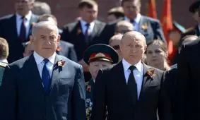 حضور نتانیاهو در کنار پوتین در مراسم رژه پیروزی ارتش روسیه