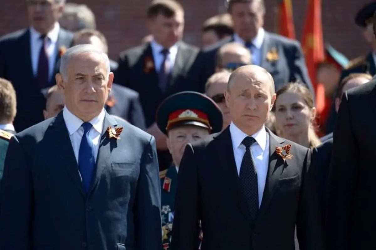 حضور نتانیاهو در کنار پوتین در مراسم رژه پیروزی ارتش روسیه