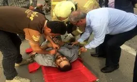 تصادف و واژگونی خودرو در مسیر فرودگاه امام/حضور اتفاقی وزیر کار