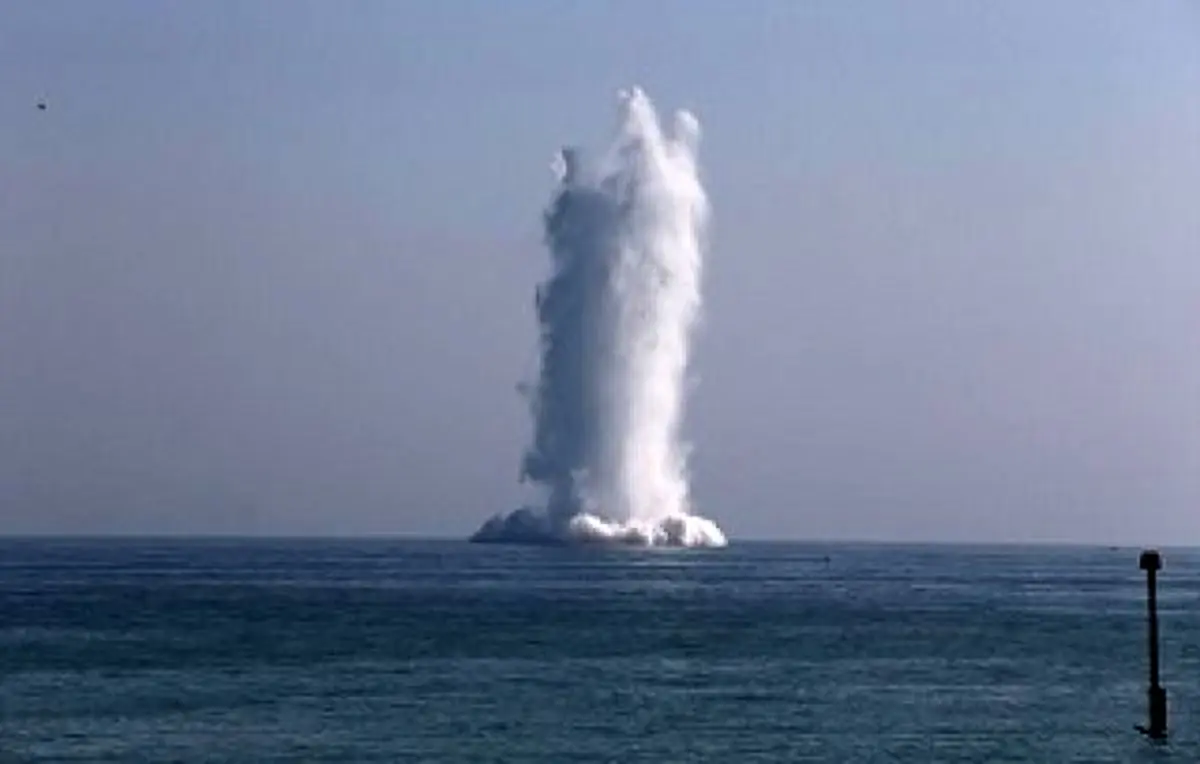 انفجار بمب به جا مانده از زمان آلمان نازی +فیلم