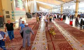 عکس خبری/ آماده سازی سفره‌های افطاری در جوار حرم امام علی(ع)