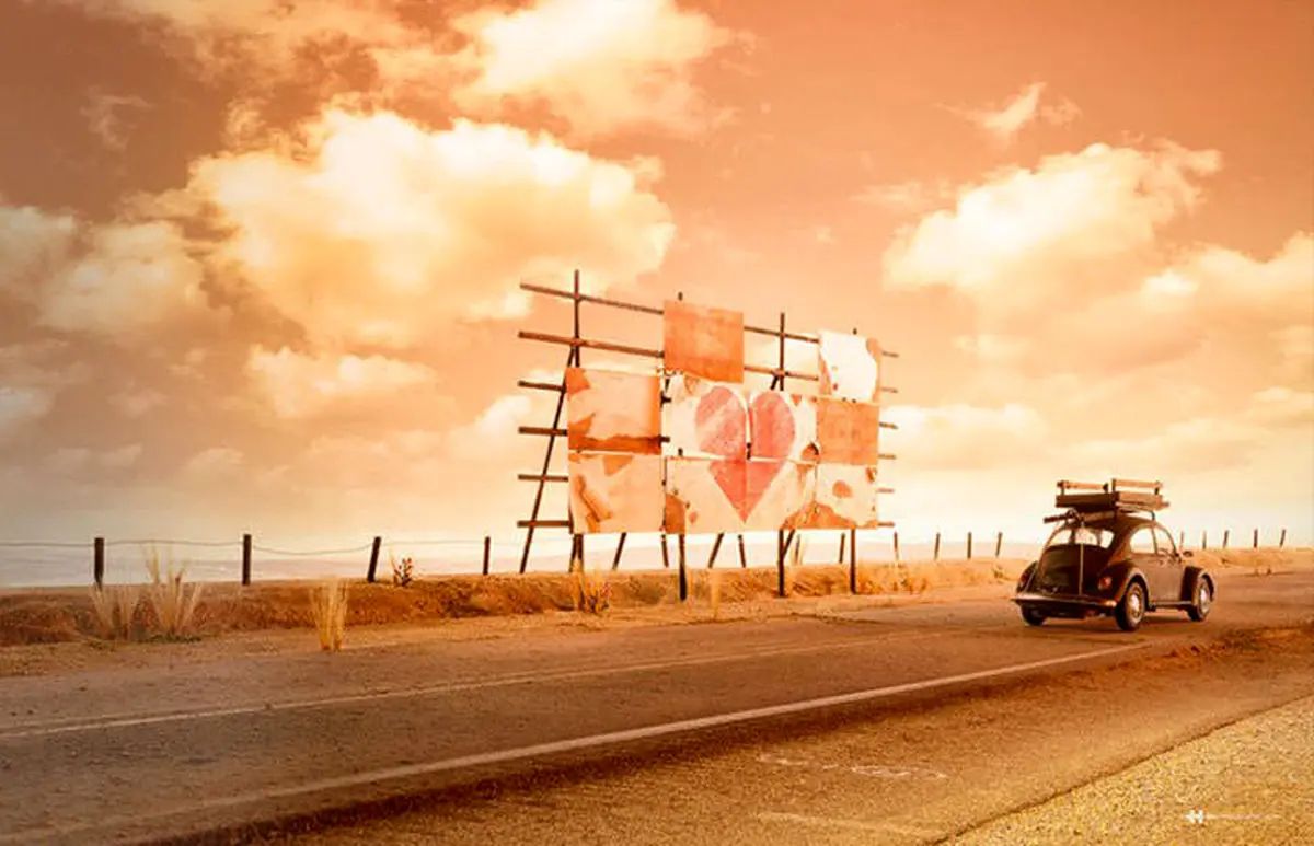 فولکس واگن بیتل که روی یک میز