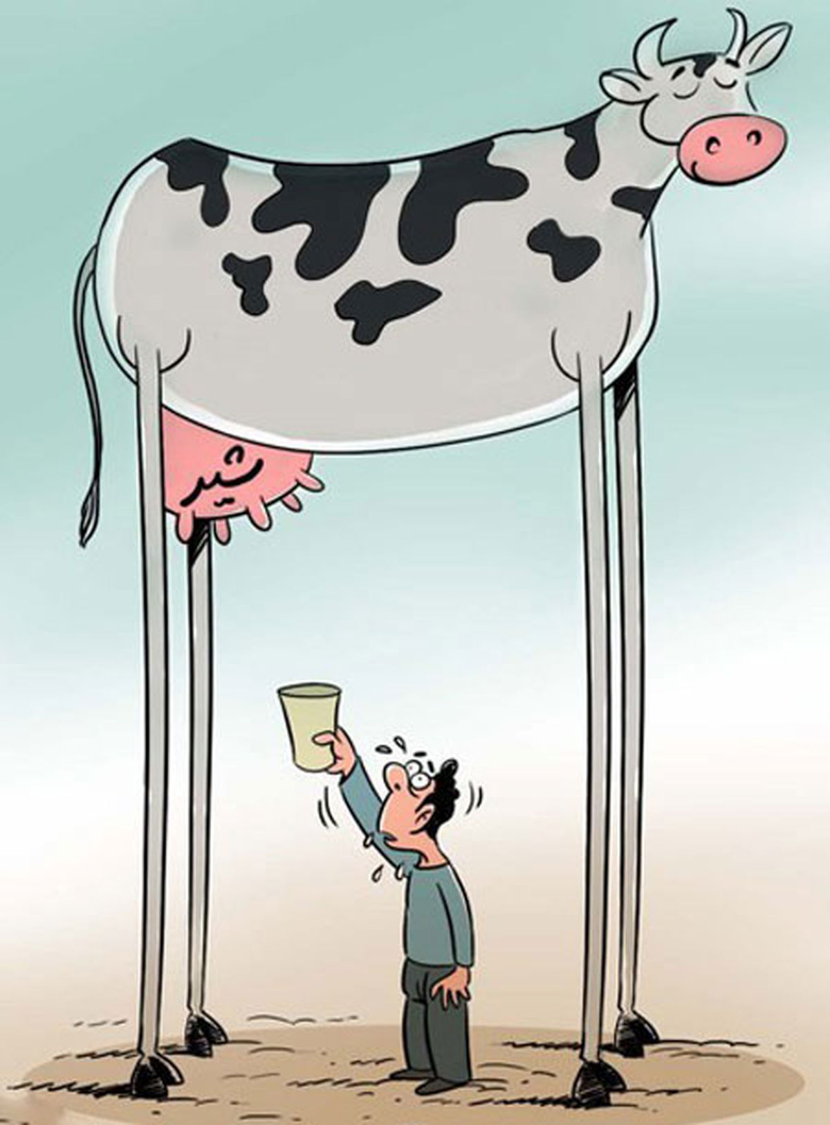 کاریکاتور گرانی گوشت و شیر