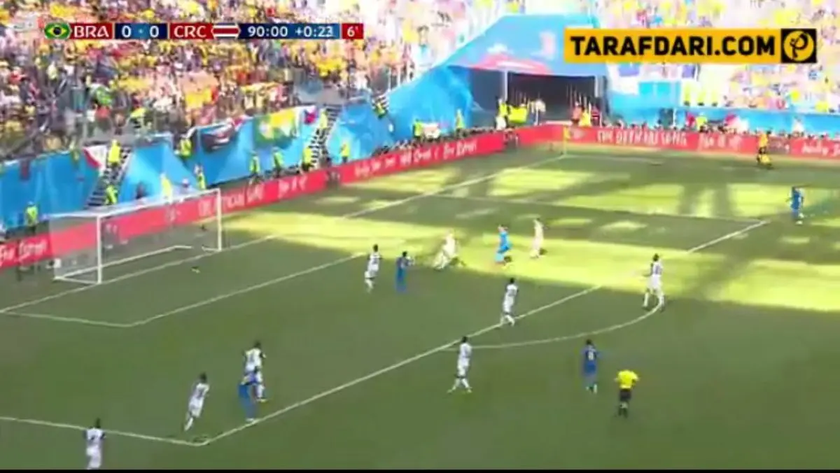 گل اول برزیل به کاستاریکا