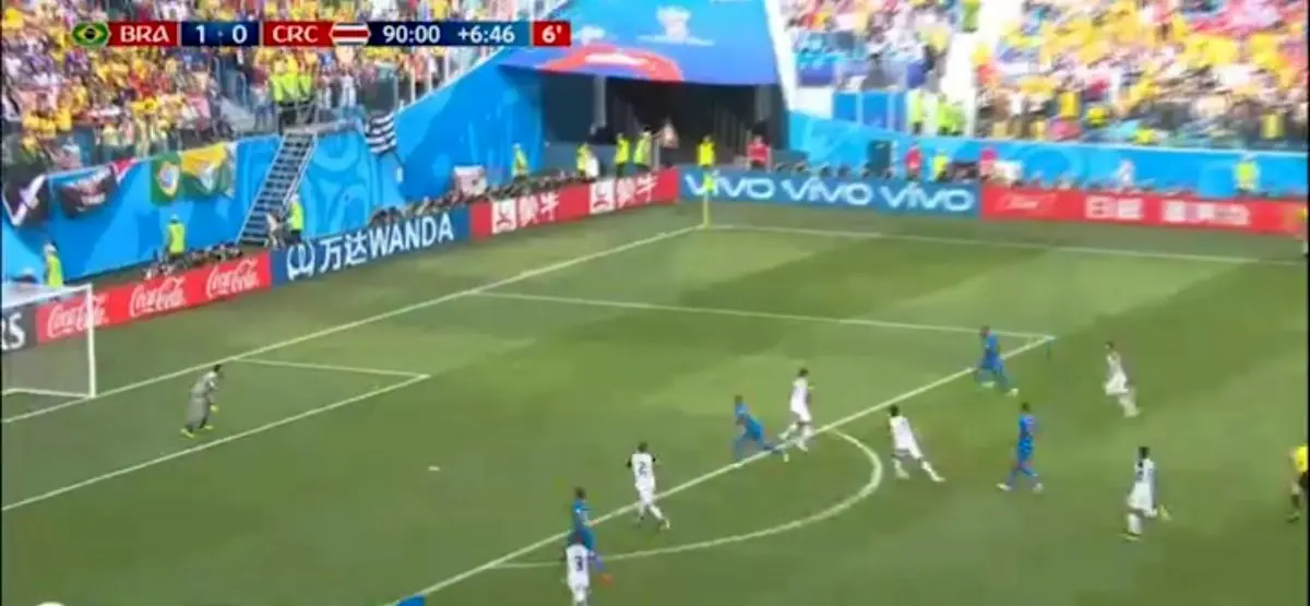 گل دوم برزیل به کاستاریکا