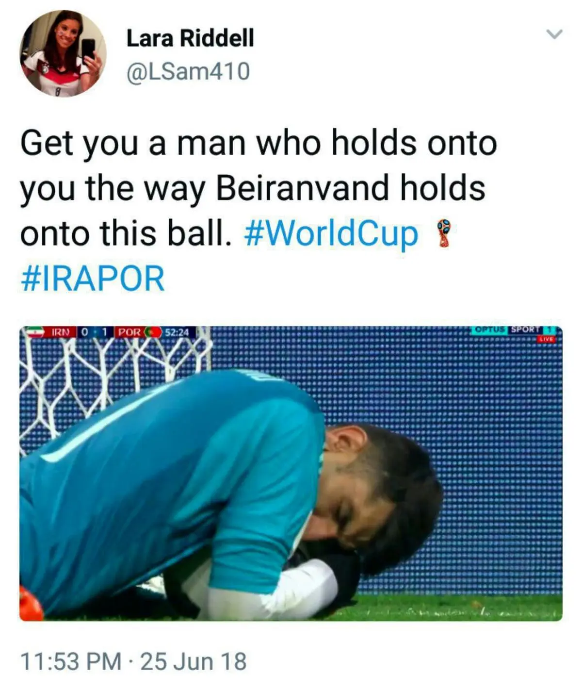 نصیحت دختر خارجی به سایر دخترای دم بخت درباره بیرانوند